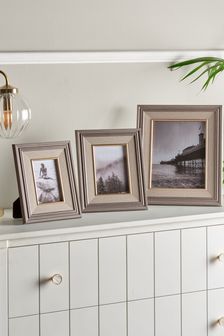 Grey Two Tone Vintage Wood Effect Picture Frame