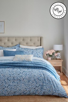 Katie Piper White Cotton Be Still Foliage Duvet Cover And Pillowcase Set (A61702) | £45 - £90