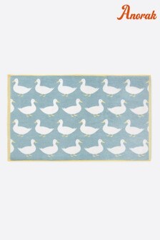 Anorak Blue Waddling Ducks Organic Cotton Bath Mat