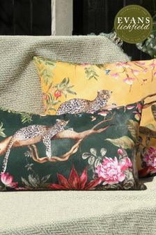 Evans Lichfield Gold Leopard Outdoor Polyester Filled Cushion