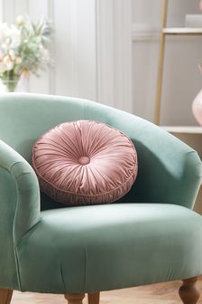 Pink Circle Pleat Cushion