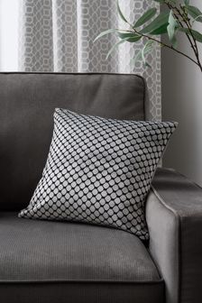 Silver Grey Betti Spot Velvet Cushion