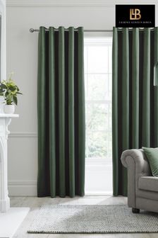 Laurence Llewelyn-Bowen Green Montrose Eyelet Curtains (A62931) | £40 - £100
