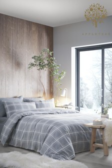 Appletree Silver Hygge Aviemore Duvet Cover and Pillowcase Set