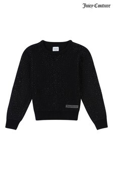 Juicy Couture Black Boxy Fit Crew Jumper