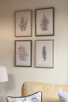 Set of 4 Natural Country Botanical Framed Art