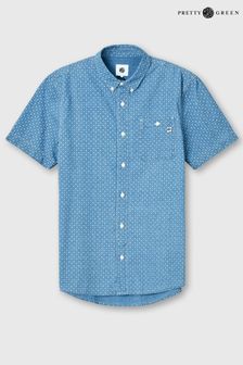 Pretty Green Maruwa Blue Short Sleeve Shirt (A64047) | £70