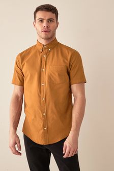 mens orange short sleeve shirt