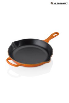 Le Creuset Orange 26cm Signature Cast Iron Frying Pan with Metal Handle