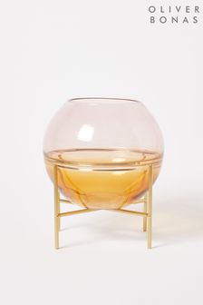 Oliver Bonas Pink Lei Two Tone Glass Vase