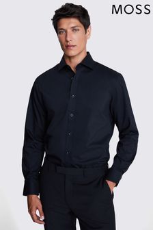 Moss Black Tailored Fit Stretch Shirt