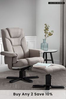 Julian Bowen Grey Malmo Swivel Recliner and Stool