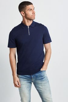 Knitted Zip Polo Shirt