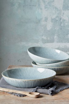 Denby Set of 4 Grey Halo Speckle Pasta Bowls