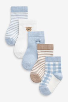 Blue Bear 5 Pack Baby Socks (0mths-2yrs) (A66547) | £5.50