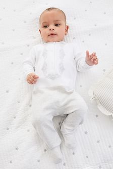 Baby Embroidered Sleepsuit (0-2yrs)