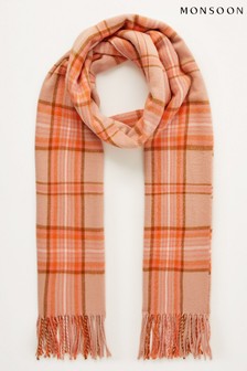 Monsoon Natural Check Midweight Scarf