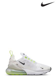 Nike White/Lime Air Max 270 Trainers