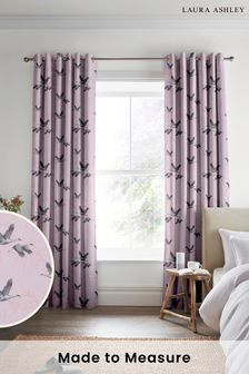 Blush Pink Animalia Embroidered Made To Measure Curtains