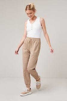 cream slim trousers