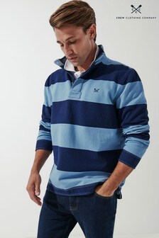 Crew Clothing Company Blue Padstow Pique Sweat Top