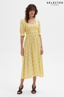 Selected Femme Yellow Ulrikke Smock Dress (A71400) | £85