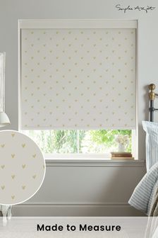 Sophie Allport Soft Mustard Yellow Hearts Made To Measure Roller Blind