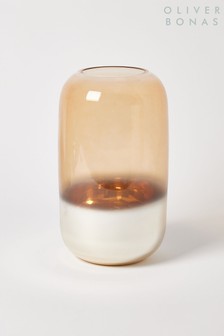 Oliver Bonas Pink Dore Gold Base Vase
