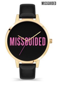 Missguided Black Strap Black Dial Watch