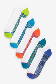Bright Space Dye Cushioned 5 Pack Pattern Trainer Socks (A73037) | £14