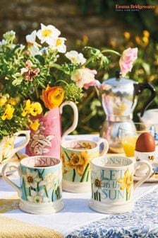 Emma Bridgewater Cream Daffodils & Narcissus Set Of 2 1/2 Pint Mugs Boxed