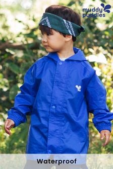 Muddy Puddles Blue Originals Recycled Waterproof Hooded Jacket