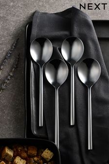 Silver Kensington Stainless Steel 4 Piece Soup Spoon Set (A74224) | £12