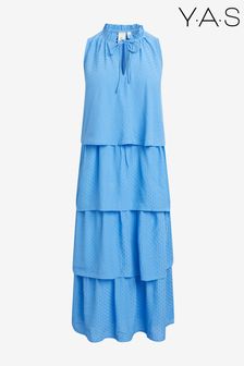 Y.A.S Blue Chimmy Sleeveless Tie Neck Midi Dress (A74424) | £75