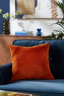 Orange Matte Velvet Square Cushion