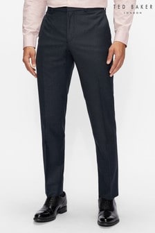 Ted Baker Blue Ardents Navy Slim Fit Textured Suit Trousers