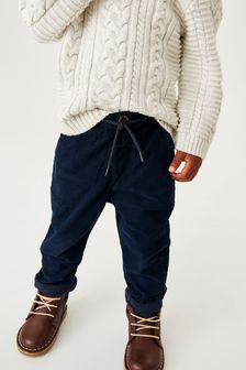 Navy Blue Lined Pull-On Cord Trousers (3mths-7yrs) (A77470) | £11 - £13