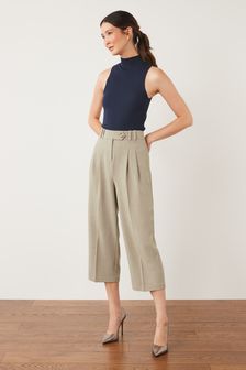 Camel Neutral Tailored Cross Hatch Culottes (A77481) | £34