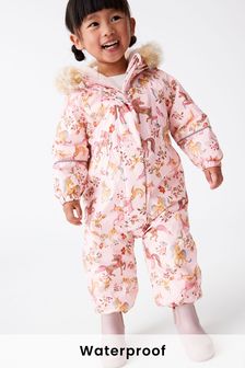 Pink Waterproof Unicorn Snowsuit (3mths-7yrs) (A77519) | £38 - £42