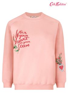 Cath Kidston Pink Fun Heart On Sleeve Sweatshirt