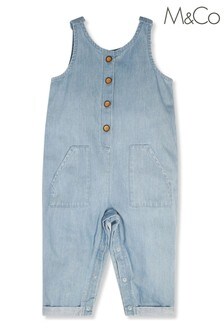 M&Co Blue Chambray Denim Dungarees