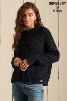 Superdry Blue Slouchy Stitch Knitted Jumper