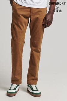 Superdry Brown Officers Slim Chino Trousers