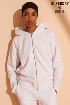 Superdry White Cult Studios Limited Edition Organic Cotton Zip Hoodie
