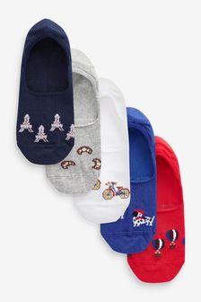 Paris Pattern Invisible Trainer Socks 5 Pack (A78847) | £10