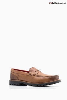 Base London Tan Musket Waxy Leather Slip-On Shoes