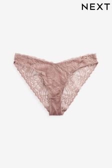 Rose Pink High Leg Delicate Lace Knickers (A79853) | £4