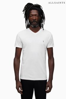 AllSaints White Tonic V-Neck T-Shirt