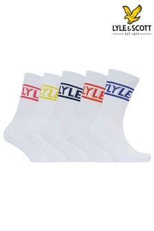 Lyle And Scott White Ray Sports Socks 5 Pack