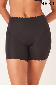 Black Short Scallop Tummy Control & Thigh Smoothing Briefs (A81464) | £20